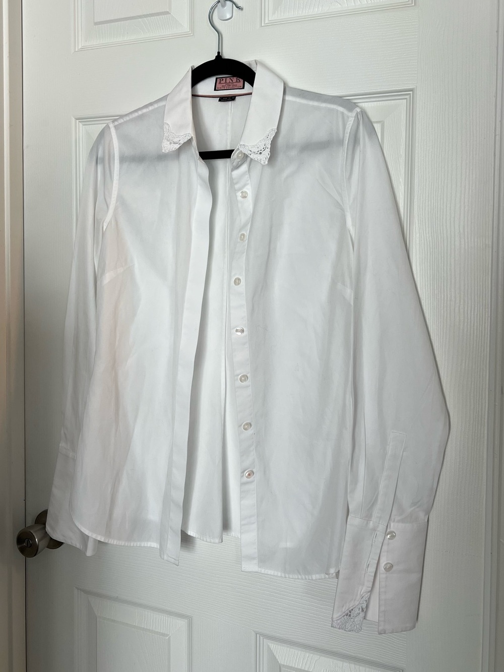 Thomas Pink White Collection 100% Cotton Lace Detail Shirt | US 6 | NWOT